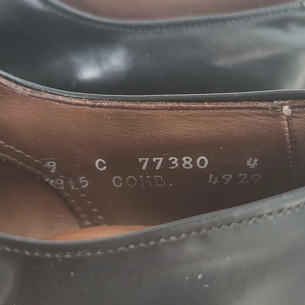 Allen Edmonds Danbury Black Leather Oxfords Men's Dress Shoes Size 9C